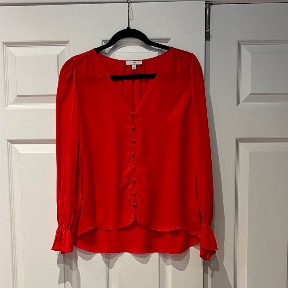 Joie small 100% silk Elegant Red Women's Top